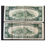 1950 B Green Seal $10 Dollar Federal Reserve Notes