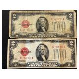 1928 Red Seal $2 Dollar Notes