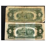 1928 Red Seal $2 Dollar Notes