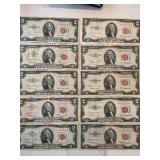 $2 Dollar Red Seal Notes