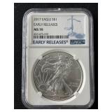 2017 Silver Eagle Early Release NGC MS70