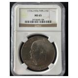 1976 Type 2 Eisenhower Dollar NGC MS65