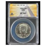 1965 Kennedy Half Dollar Special Mint ANACS SP66