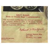 1985 John Kennedy Double Eagle Commemorative .999 Silver Layered