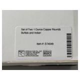 Buffalo and Indian 1 Ounce .999 Copper Rounds