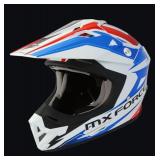 Brand New MX Force MHS39 Jet Motocross Helmet - Red, White & Blue - Adult Size Medium *N Brand New MX Force MHS39 Jet Motocross Helmet - Red, White & Blue - Adult Size Medium *N