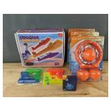 Assorted Toys: Dinosaur Launch Set, Squirt Guns, Basketball Hoops, Fidget Sphere - Brand New Assorted Toys: Dinosaur Launch Set, Squirt Guns, Basketball Hoops, Fidget Sphere - Brand New