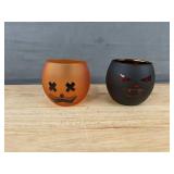 12 Halloween Glass Pumpkin Candle Holders - Brand New 12 Halloween Glass Pumpkin Candle Holders - Brand New