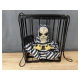 Animated Halloween Skeleton Prisoner Decor, 12" - New Animated Halloween Skeleton Prisoner Decor, 12" - New