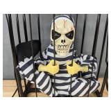 Animated Halloween Skeleton Prisoner Decor, 12" - New Animated Halloween Skeleton Prisoner Decor, 12" - New