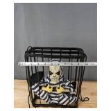 Animated Halloween Skeleton Prisoner Decor, 12" - New Animated Halloween Skeleton Prisoner Decor, 12" - New
