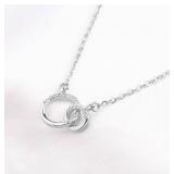 Silvery Interlocking Circle Memorial Necklace, Stainless Steel - Brand New Silvery Interlocking Circle Memorial Necklace, Stainless Steel - Brand New