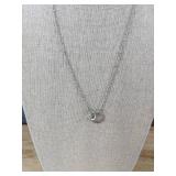 Silvery Interlocking Circle Memorial Necklace, Stainless Steel - Brand New Silvery Interlocking Circle Memorial Necklace, Stainless Steel - Brand New