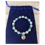 Sunflower Beaded Confirmation Bracelet in Gift Pouch - Brand New Sunflower Beaded Confirmation Bracelet in Gift Pouch - Brand New