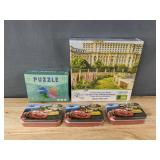 3 Jigsaw Puzzles: Palace of the Parliament, Jesus Give Me Your Hand, Disney Cars Tins - Brand New 3 Jigsaw Puzzles: Palace of the Parliament, Jesus Give Me Your Hand, Disney Cars Tins - Brand New
