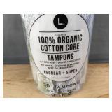 60 L. Organic Cotton Core Tampons, Regular & Super - Brand New 60 L. Organic Cotton Core Tampons, Regular & Super - Brand New