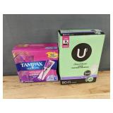 28 Tampax Radiant Tampons & 80 U by Kotex Liners - Brand New 28 Tampax Radiant Tampons & 80 U by Kotex Liners - Brand New