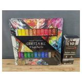 24 Crafts 4 All Acrylic Paints and 10 Artship Design Paint Pens - Brand New 24 Crafts 4 All Acrylic Paints and 10 Artship Design Paint Pens - Brand New