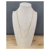 18k Yellow Gold Double Strand Chain Necklace - Brand New 18k Yellow Gold Double Strand Chain Necklace - Brand New