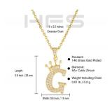Gold Plated Crown Letter G Pendant Necklace, Cubic Zirconia - Brand New Gold Plated Crown Letter G Pendant Necklace, Cubic Zirconia - Brand New