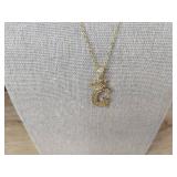 Gold Plated Crown Letter G Pendant Necklace, Cubic Zirconia - Brand New Gold Plated Crown Letter G Pendant Necklace, Cubic Zirconia - Brand New