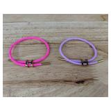 2 Adjustable H Buckle Bracelets: Pink and Purple - Brand New 2 Adjustable H Buckle Bracelets: Pink and Purple - Brand New