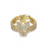 Cuban Link Butterfly Bracelet with Cubic Zirconia, Gold Tone - Brand New Cuban Link Butterfly Bracelet with Cubic Zirconia, Gold Tone - Brand New