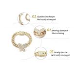 Cuban Link Butterfly Bracelet with Cubic Zirconia, Gold Tone - Brand New Cuban Link Butterfly Bracelet with Cubic Zirconia, Gold Tone - Brand New