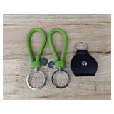 2 Green Braided Wristlet Keychains and Parent Decision Coin Keychain - Brand New 2 Green Braided Wristlet Keychains and Parent Decision Coin Keychain - Brand New