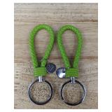 2 Green Braided Wristlet Keychains and Parent Decision Coin Keychain - Brand New 2 Green Braided Wristlet Keychains and Parent Decision Coin Keychain - Brand New