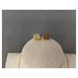 Gold-Tone Necklace and Post Earring Set - Brand New