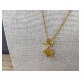 Gold-Tone Necklace and Post Earring Set - Brand New