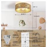 20 Inch Boho Rattan Ceiling Fan with Light, Remote Controlled - Brand New *B 20 Inch Boho Rattan Ceiling Fan with Light, Remote Controlled - Brand New *B