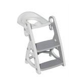2-in-1 Toddler Potty Training Toilet Seat and Step Stool, Gray $79 Retail - New *B 2-in-1 Toddler Potty Training Toilet Seat and Step Stool, Gray $79 Retail - New *B