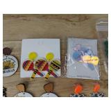 13 Pairs Novelty Pierced Earrings: Rhinestones, Education, Halloween, Etc. - Brand New 13 Pairs Novelty Pierced Earrings: Rhinestones, Education, Halloween, Etc. - Brand New