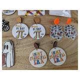 13 Pairs Novelty Pierced Earrings: Rhinestones, Education, Halloween, Etc. - Brand New 13 Pairs Novelty Pierced Earrings: Rhinestones, Education, Halloween, Etc. - Brand New