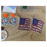 13 Pairs Novelty Pierced Earrings: Rhinestones, Education, Halloween, Etc. - Brand New 13 Pairs Novelty Pierced Earrings: Rhinestones, Education, Halloween, Etc. - Brand New