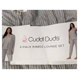 Cuddl Duds 3-Piece Ribbed Lounge Set X-Small Gray - New Cuddl Duds 3-Piece Ribbed Lounge Set X-Small Gray - New