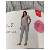 Cuddl Duds 3-Piece Ribbed Lounge Set X-Small Gray - New Cuddl Duds 3-Piece Ribbed Lounge Set X-Small Gray - New