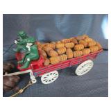 Cast Beer Barrel Wagon & Hitch