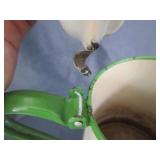 Cream & Green Enamel Coffee Pot