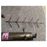 Cowbell, hatchet, misc