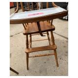 Vintage high chair, with metal tray