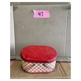 Red plaid lunch box