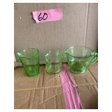 Uranium glass measuring cups