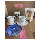 Wellington cup, saucers, willow tree