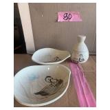 Redwing hand painted  bowls, misc
