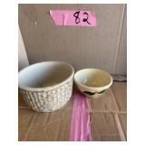 Redwing  spongeware bowl, Pine city adv bowl