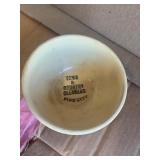 Redwing  spongeware bowl, Pine city adv bowl