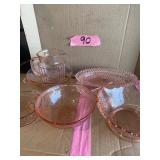 Pink depression glassware